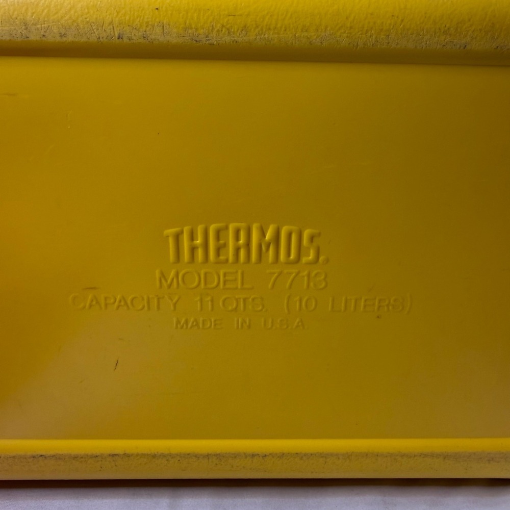 Vintage Thermos SunPacker Cooler Model 7718 Yellow Orange 11 Qt 10L Made in USA - Picture 9 of 13